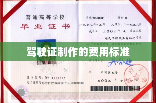 大通驾驶证制作的费用标准